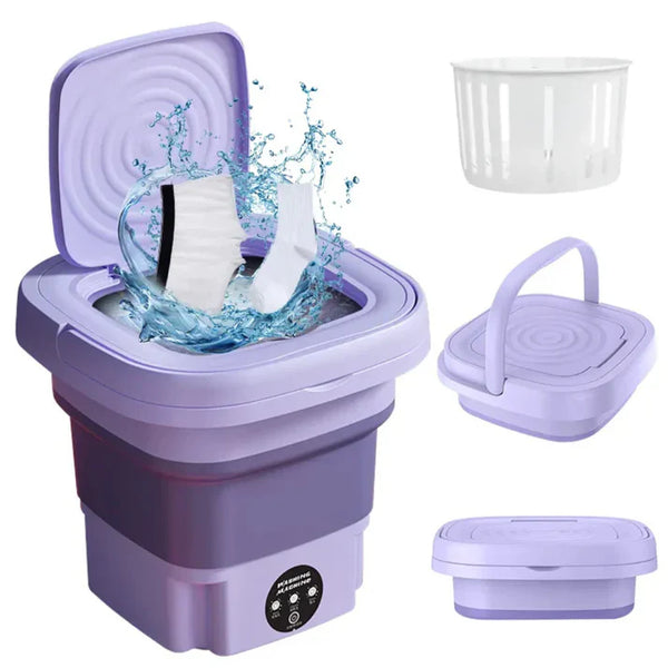 Foldable Mini Laundry Machine Portable Washing Machine for Travel & Home