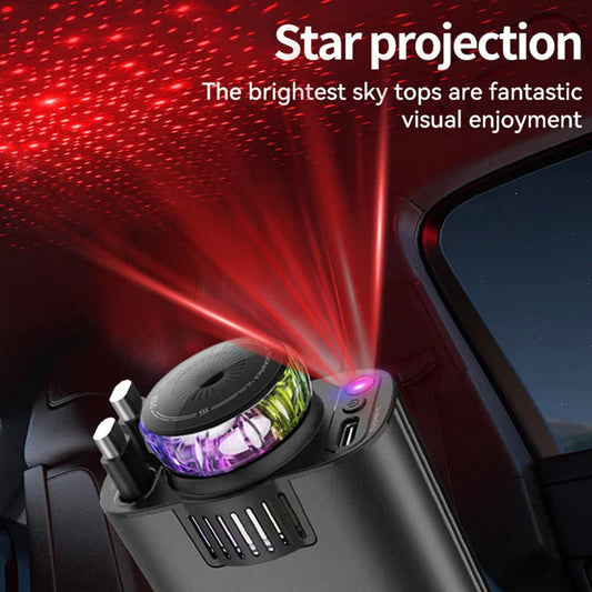 5-in-1 Starlight Car Charger Fast Charging USB Car Adapter with Ambient Light