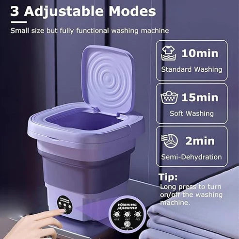 Foldable Mini Laundry Machine Portable Washing Machine for Travel & Home