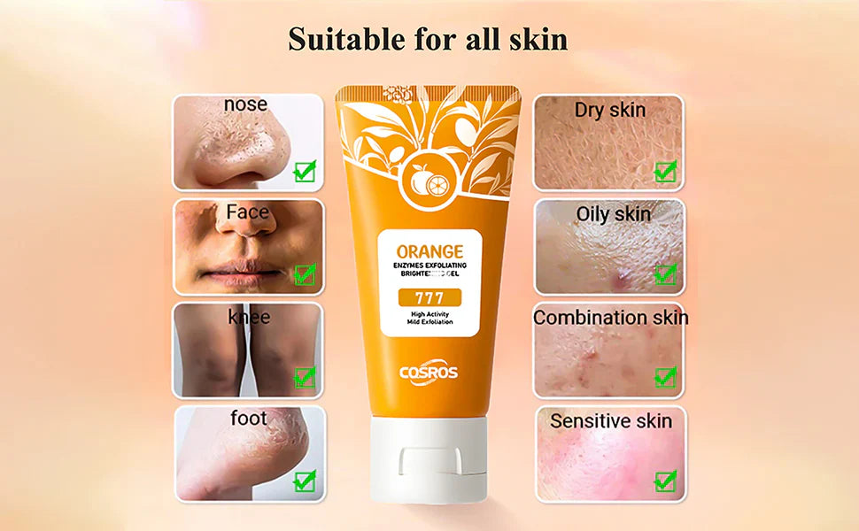 ✨ Dull & Dark Skin? Orange Brightening Gel removes dead skin and gives instant glow 🍊