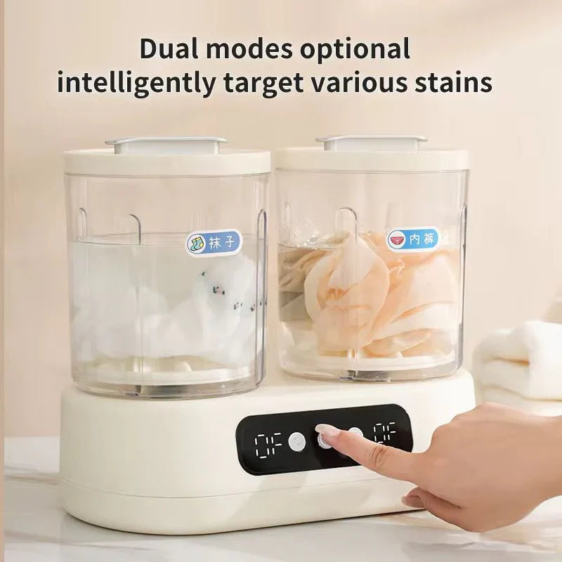 Double Bucket Mini Washing Machine – Compact Twin Tub Washer ✨