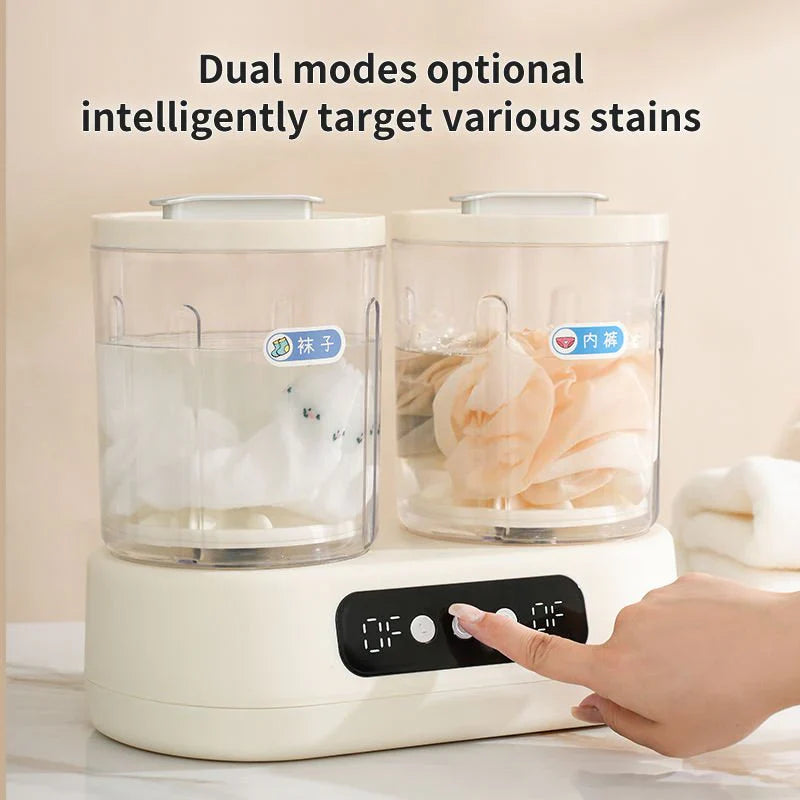 Double Bucket Mini Washing Machine – Compact Twin Tub Washer ✨