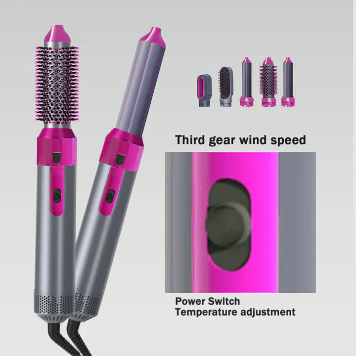 5-in-1 Hot Air Brush – Hair Dryer, Styler & Volumizer ✨