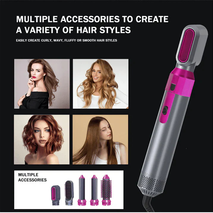 5-in-1 Hot Air Brush – Hair Dryer, Styler & Volumizer ✨
