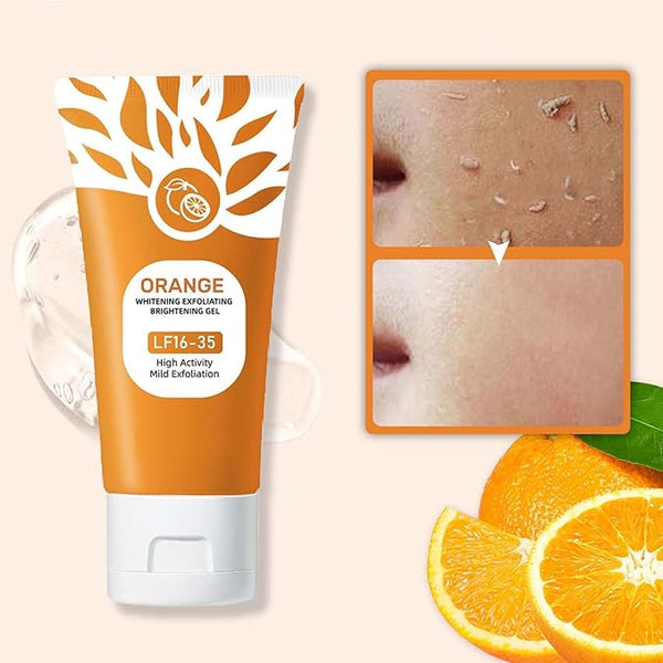 ✨ Dull & Dark Skin? Orange Brightening Gel removes dead skin and gives instant glow 🍊